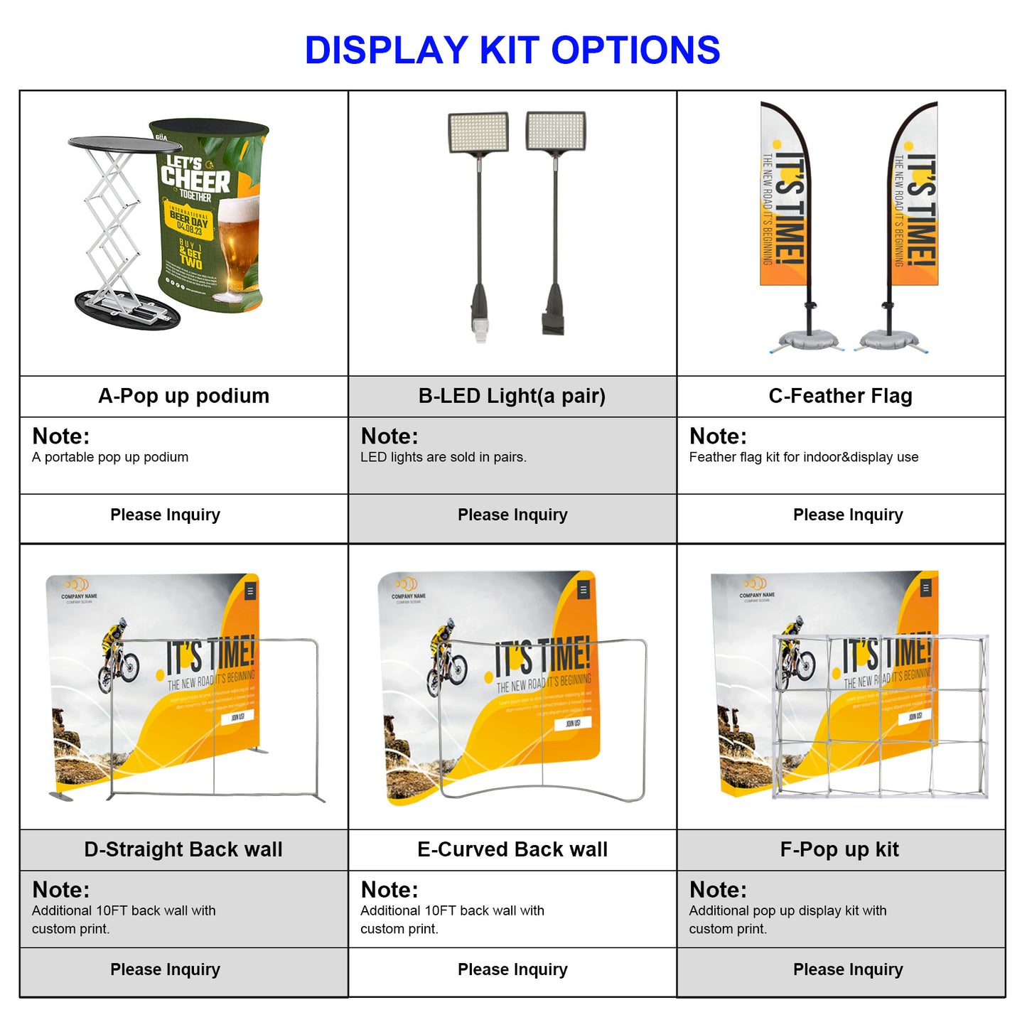 10ft Display Kit With Backdrop, Feather Flags & Table Cover