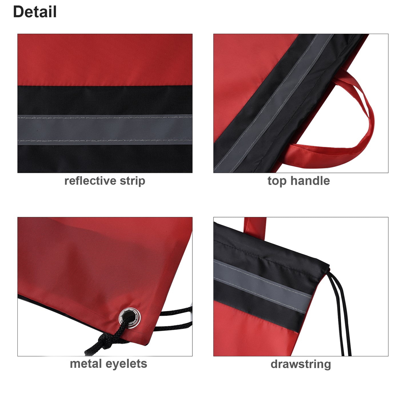 Small Reflective Polyester Drawstring Backpack