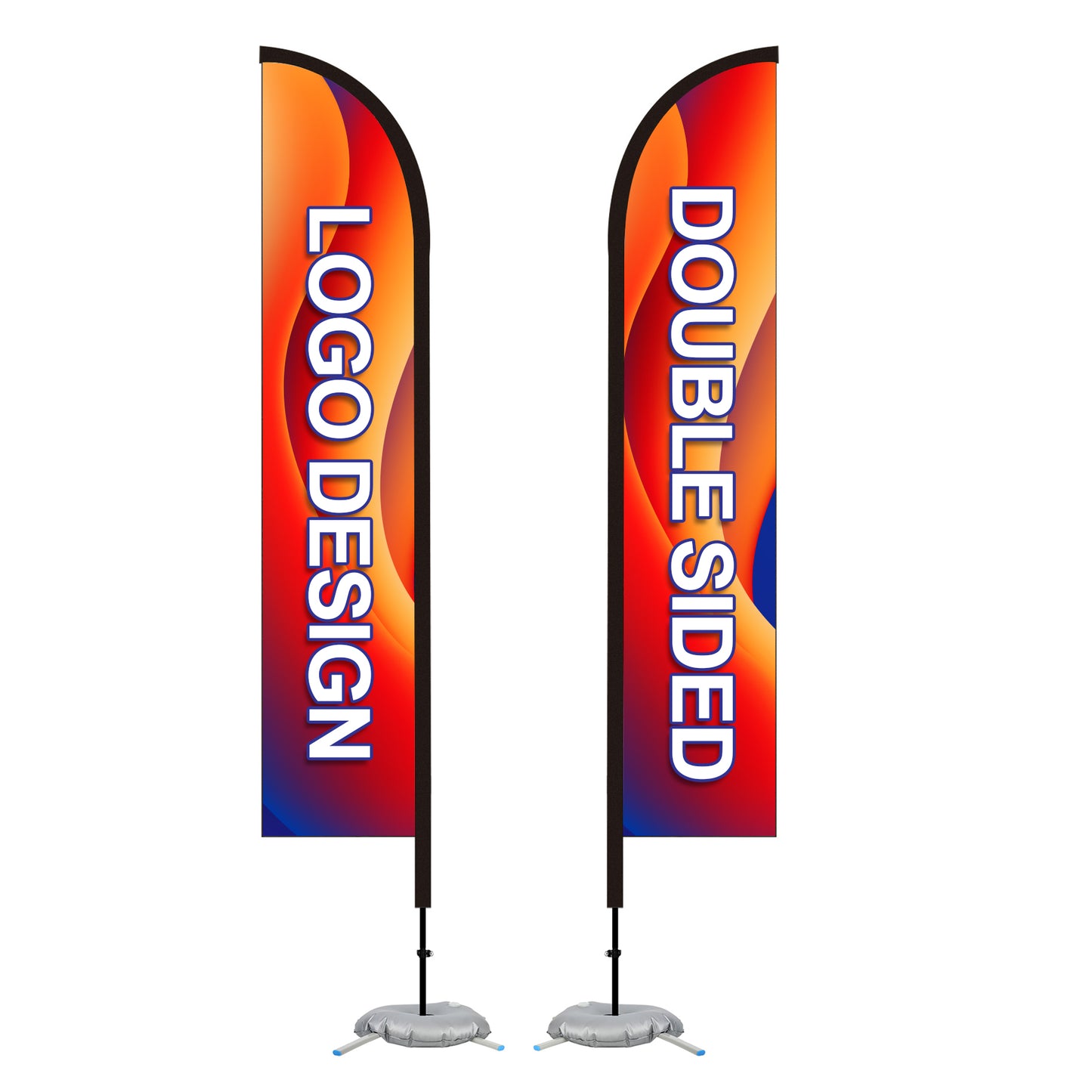 15' Feather Flag Kit-Double Sided With Cross Base&Water Bag