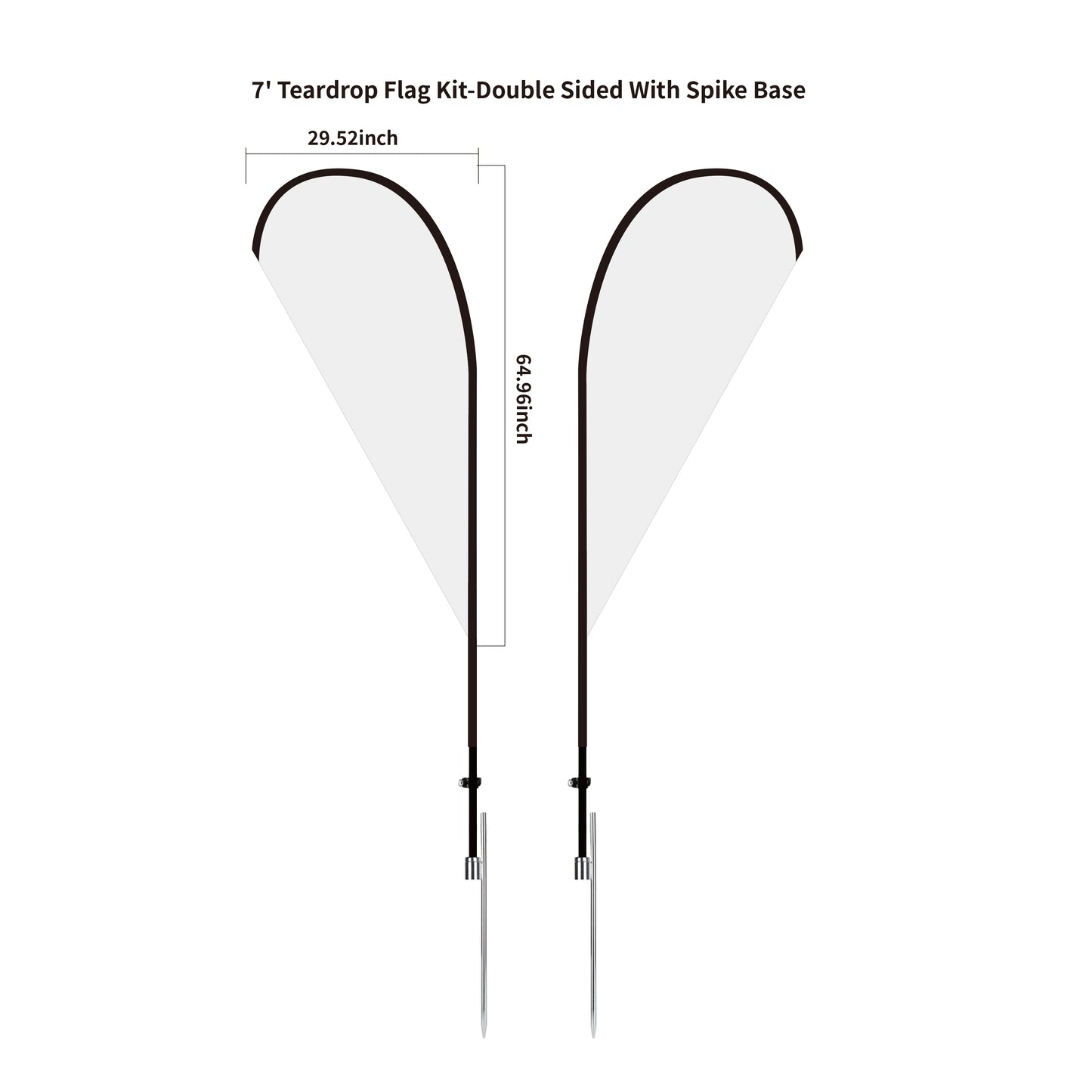 7' Teardrop Flag Kit-Double Sided With Optional Base