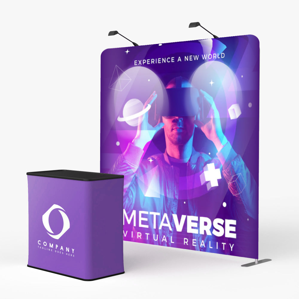 10ft Straight Tension Fabric Displays with Frame