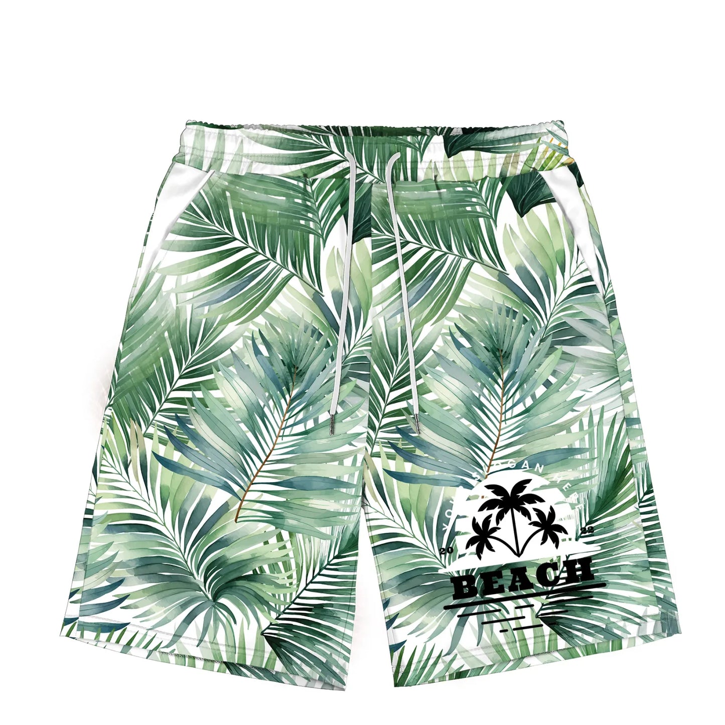 Men Full-Color Gsm Dye Sublimation Drawstring Shorts- Stretch Poly