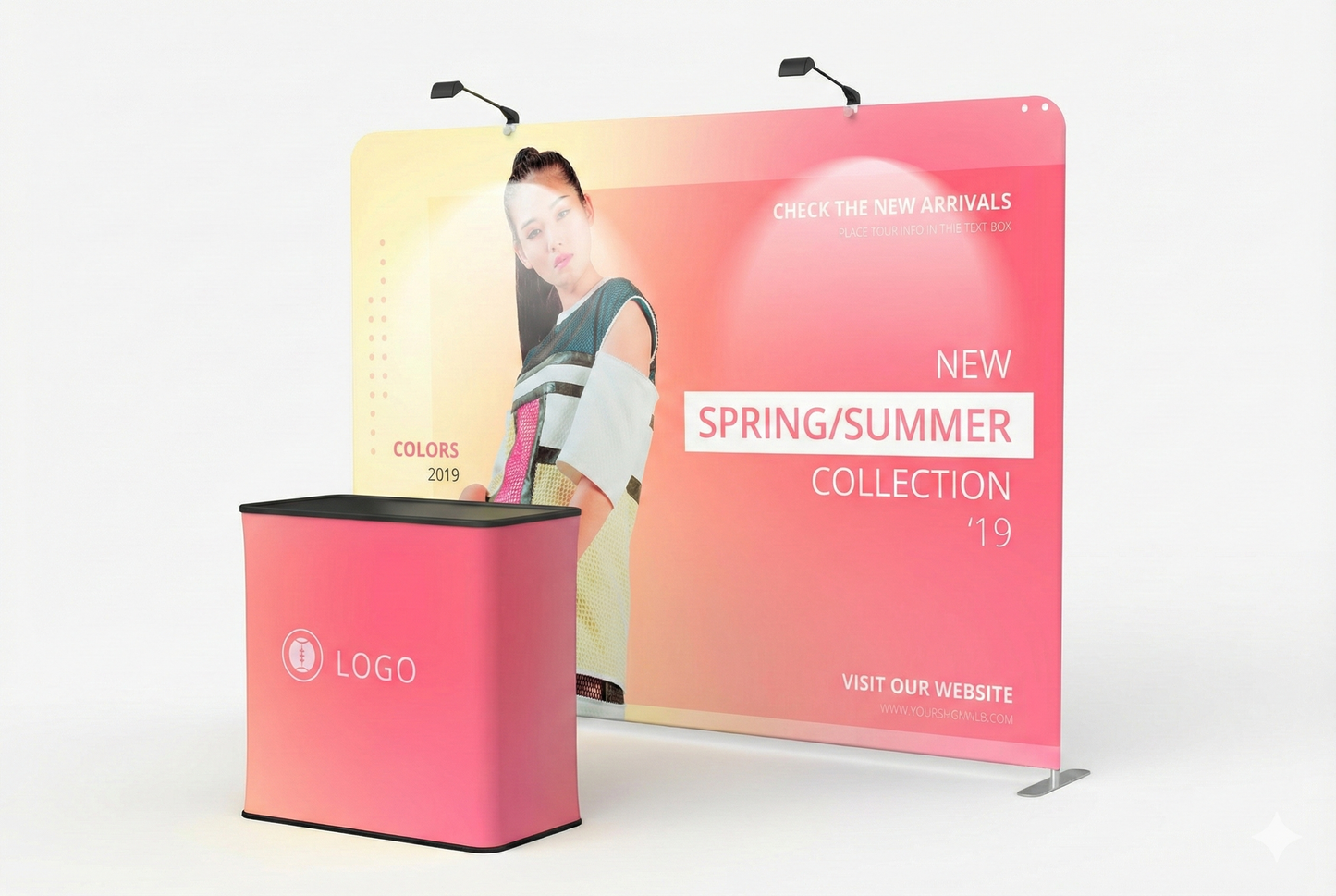 10ft Straight Tension Fabric Displays with Frame
