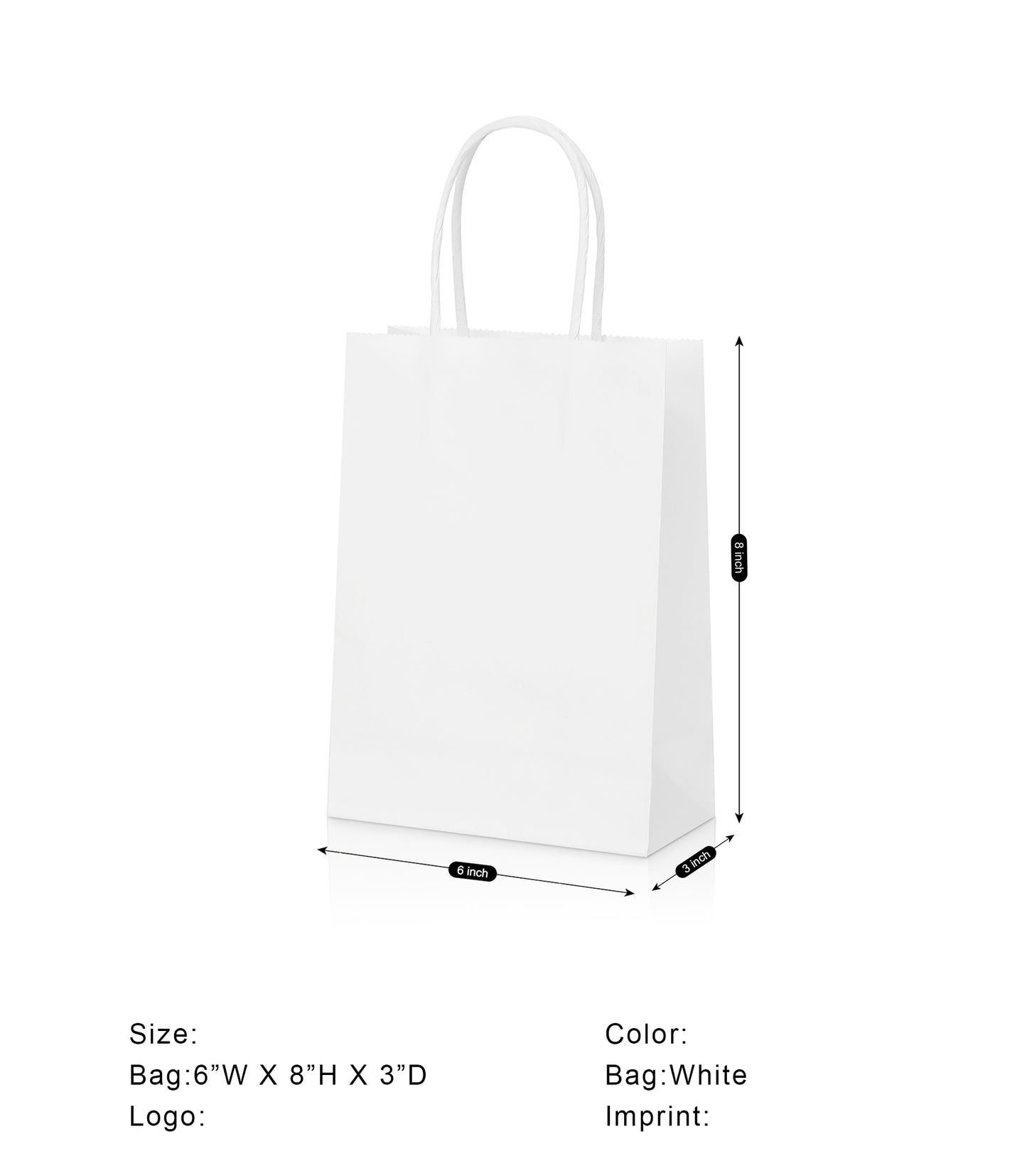 White Kraft Paper Shopper Tote Bag