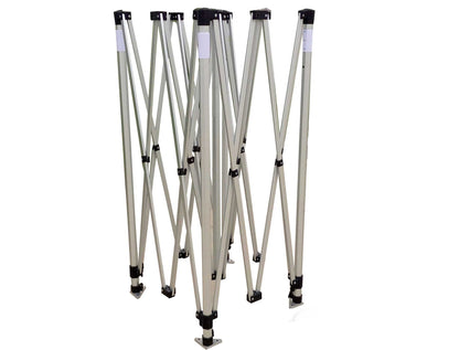 10' X 10' Premium Hex Aluminum Frame, Dye Sub Canopy, 3 Walls, Two 8' Feather Flags & 6' Table Cover