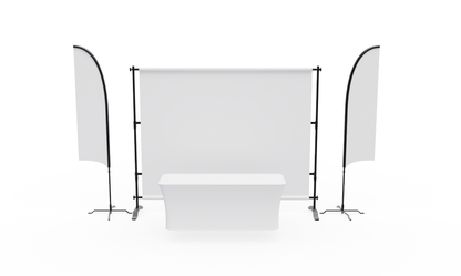10ft Display Kit With Backdrop, Feather Flags & Table Cover