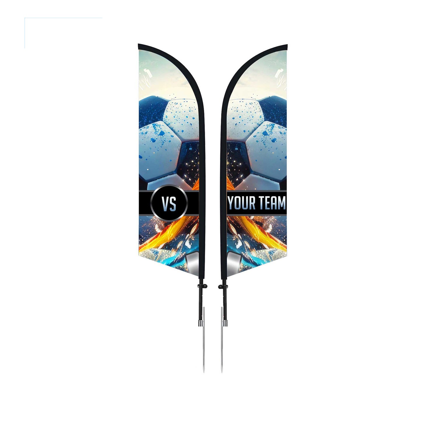 11' Custom Feather Flag Kit - Double Sided W/Spike Base