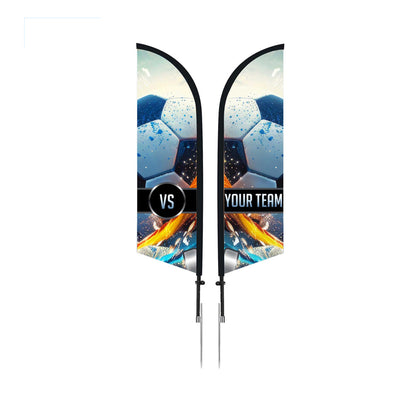 11' Custom Feather Flag Kit - Double Sided W/Spike Base