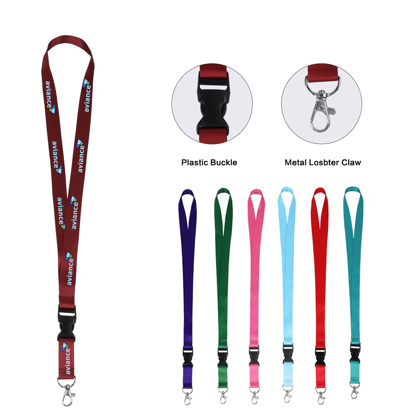 3/4'' Full Color Dye Sublimated Lanyards W/Plastic Buckle