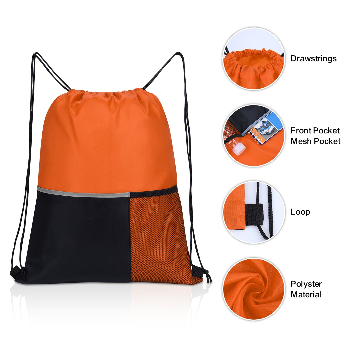 Dual Pocket Drawstring Backpack