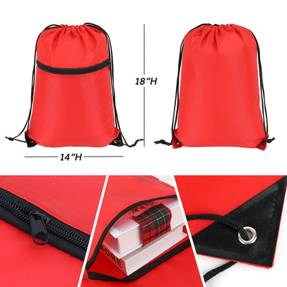 Sports Drawstring Backpack With Zipper Pocket