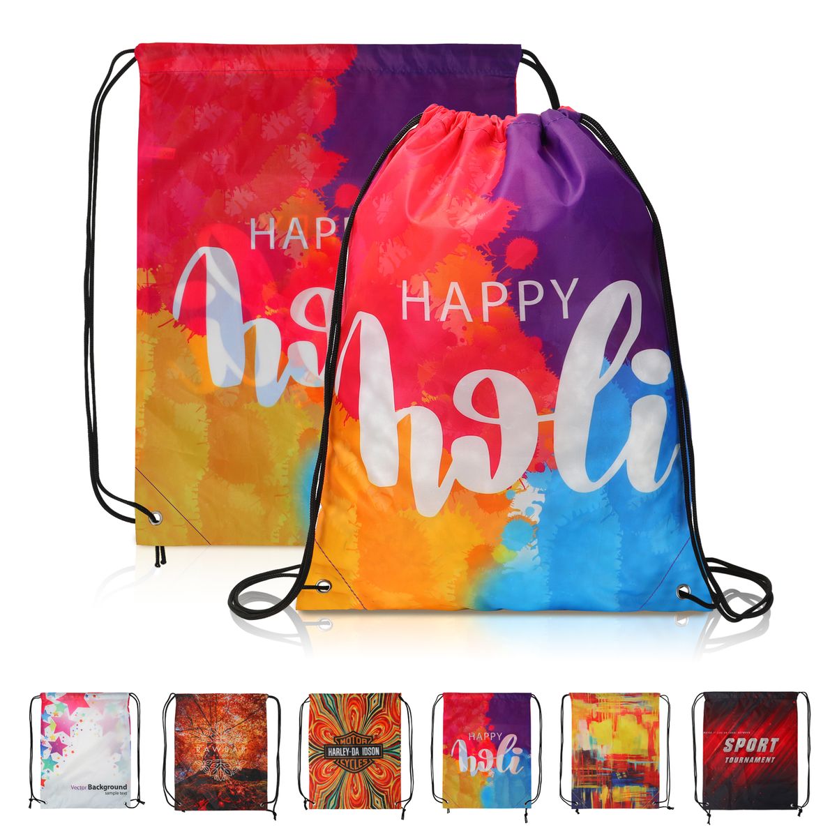 14" x 17" Dye-Sublimated Drawstring Backpack