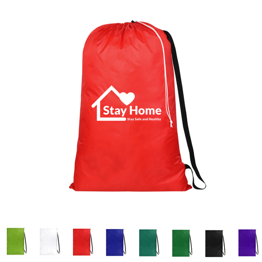 Drawstring Laundry Bag With Shoulder Strap