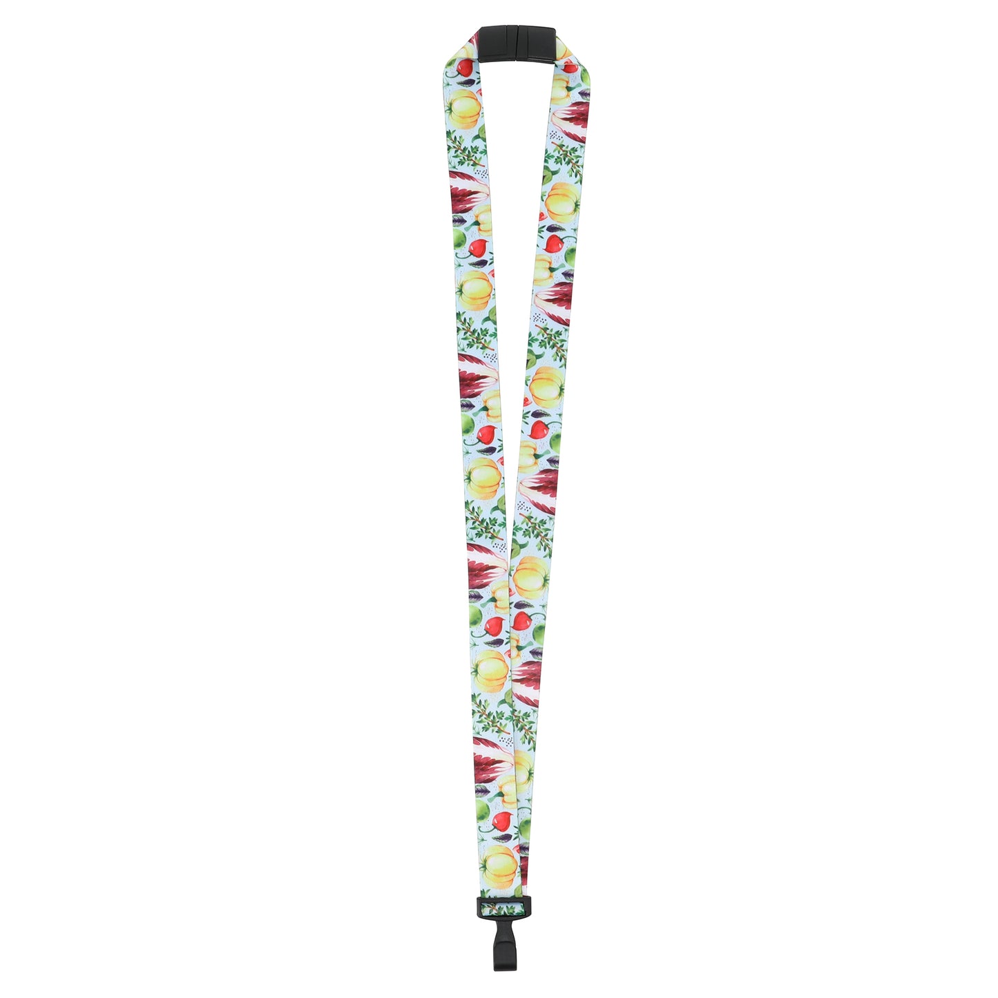 3/4’’ Full Color Sublimated Lanyard With Nylon J Hook & Curved Breakaway