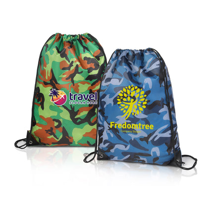 Waterproof 210D Camo Drawstring Bag