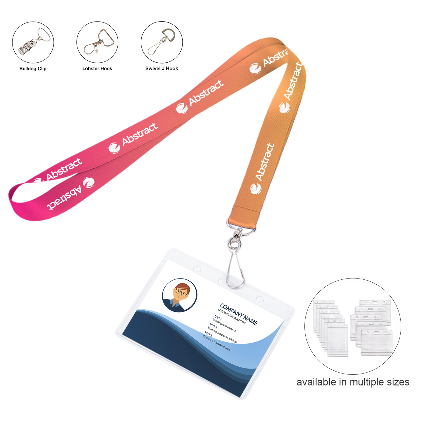 3/4" Dye-Sublimated Lanyard With Clear Badge Holder