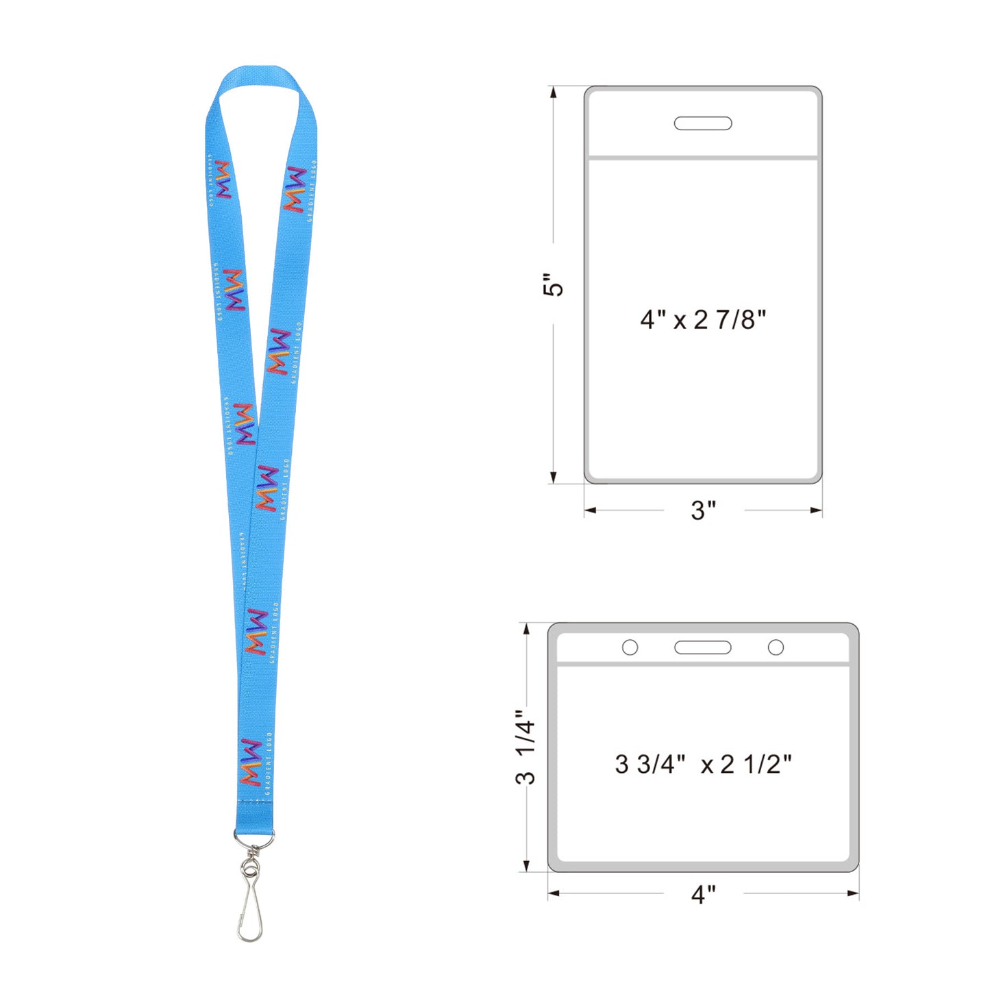 3/4" Dye-Sublimated Lanyard With Clear Badge Holder