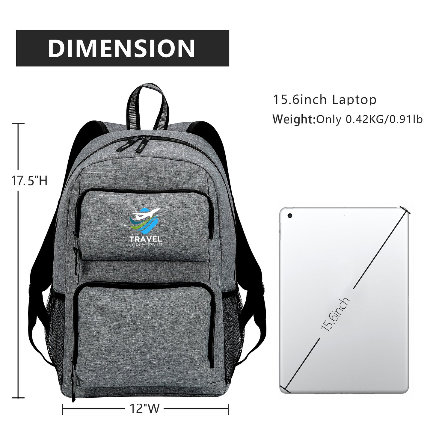 Graphite 15.6" Computer Backpack W Pockets