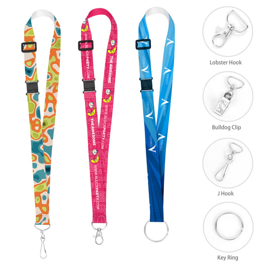 3/4" Full Color Adjustable Lanyard W/ Safety Breakaway