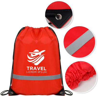 Reflective Safety Drawstring Backpack