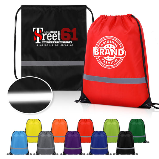 Reflective Safety Drawstring Backpack