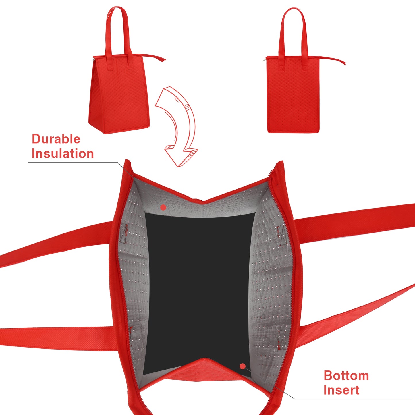 Non-Woven Lunch Cooler Tote Bag (9"×13")