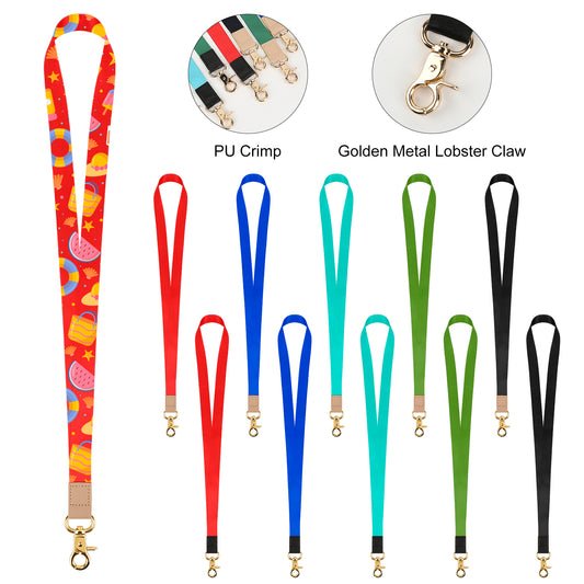 3/4’’ Dye-Sublimated Lanyard W/ PU Crimp & Optional Clamp