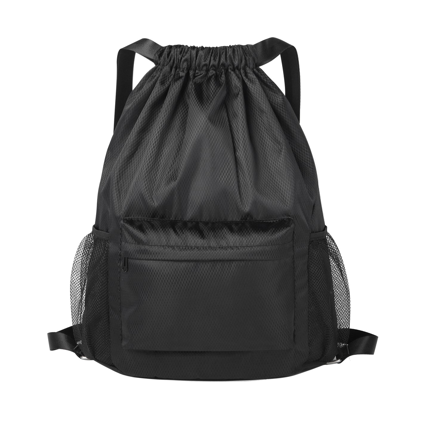 Waterproof Drawstring Backpack With Mesh Pockets