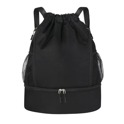Lightweight Drawstring Backpack With Shoes Compartment