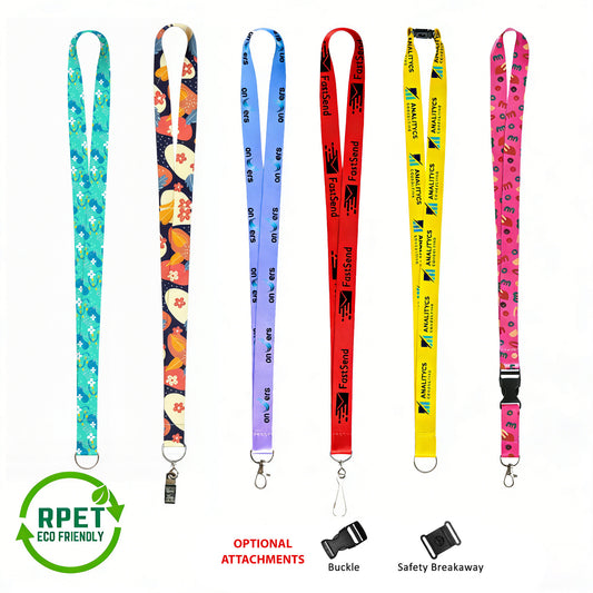 3/4" Eco Friendly RPET Dye-Sublimated Lanyard