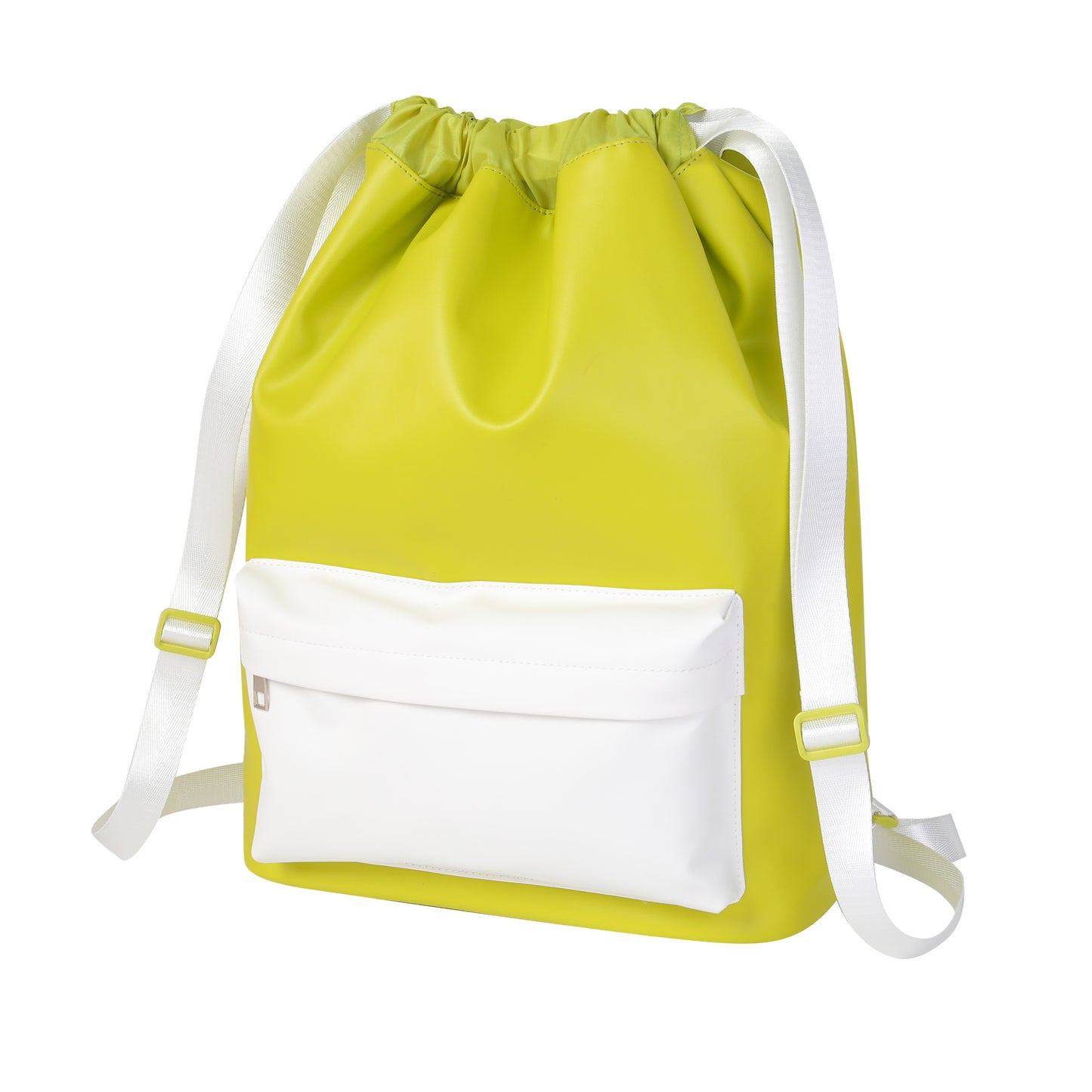 Functional Leather Drawstring Backpack