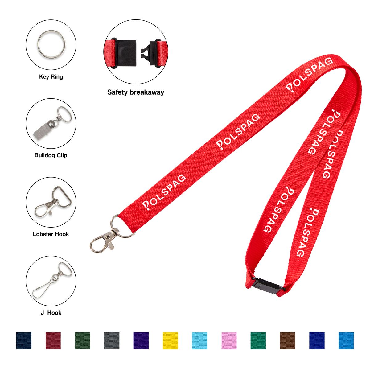 Custom Screen Printed Lanyard/Safety Breakaway