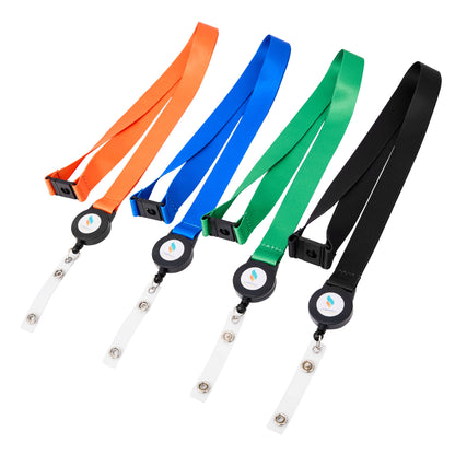 3/4" Dye-Sublimated Lanyard W/Retractable Badge Reel Combo & Safety Breakaway