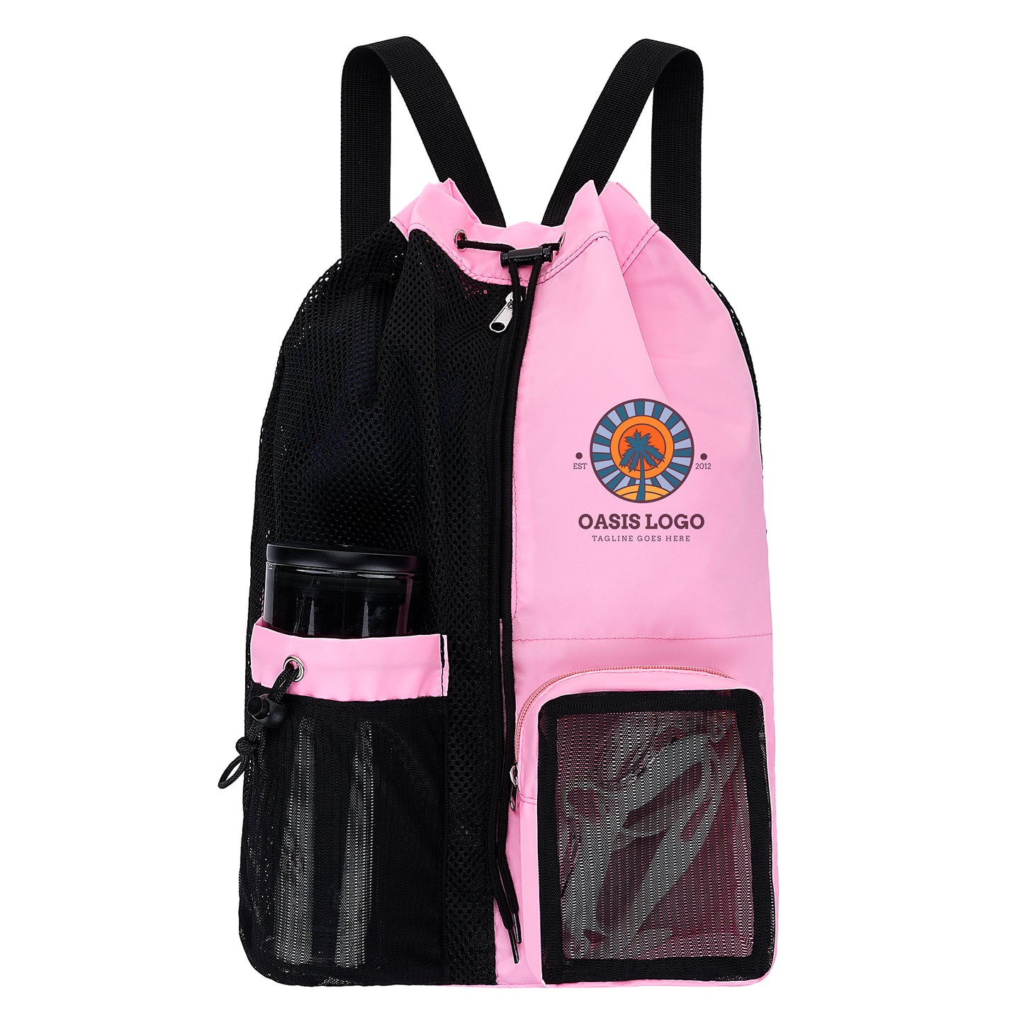 Mesh Drawstring Swim Bag With Wet Pocket