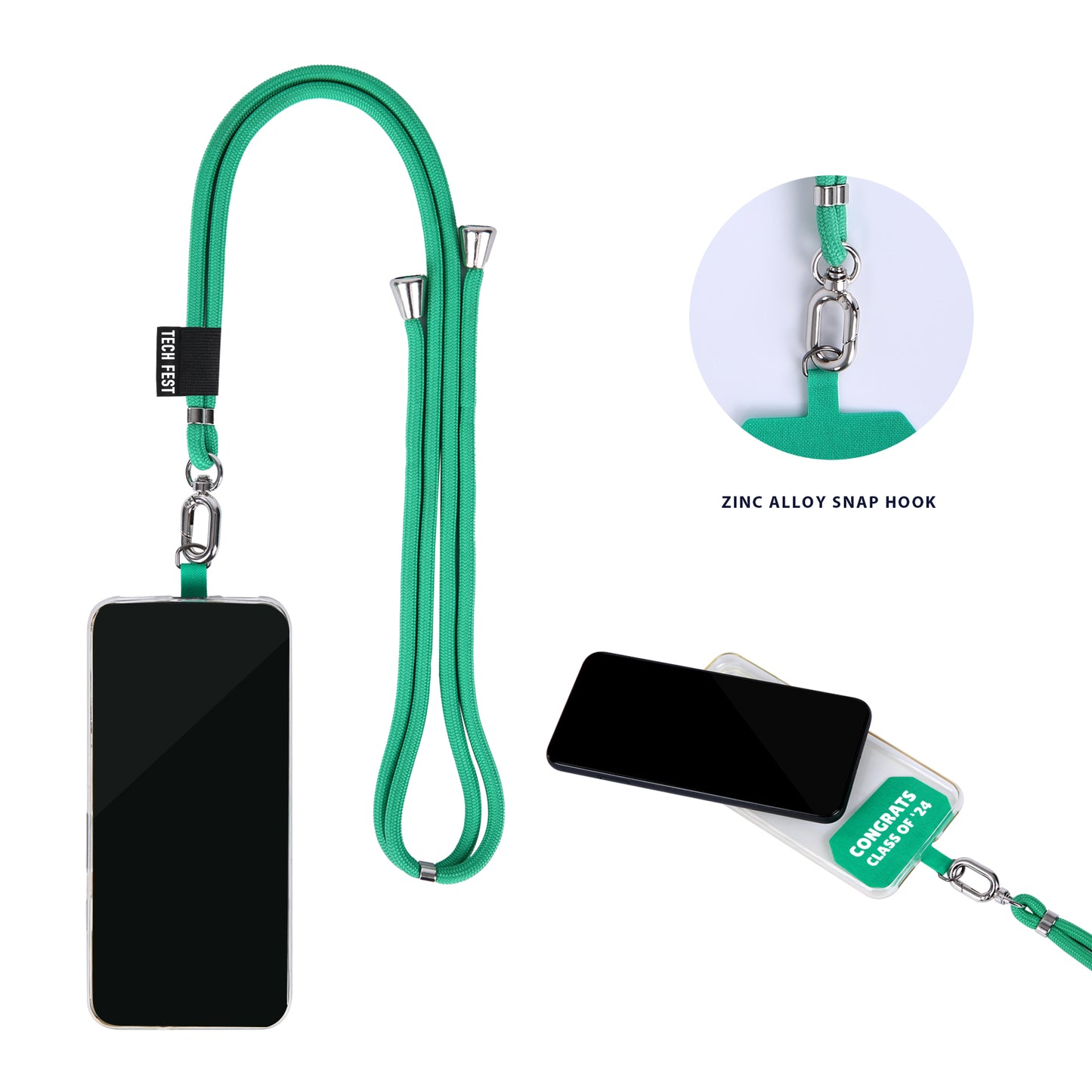 Traveler Adjustable Phone Lanyard With Printed Durable Phone Tether Tab