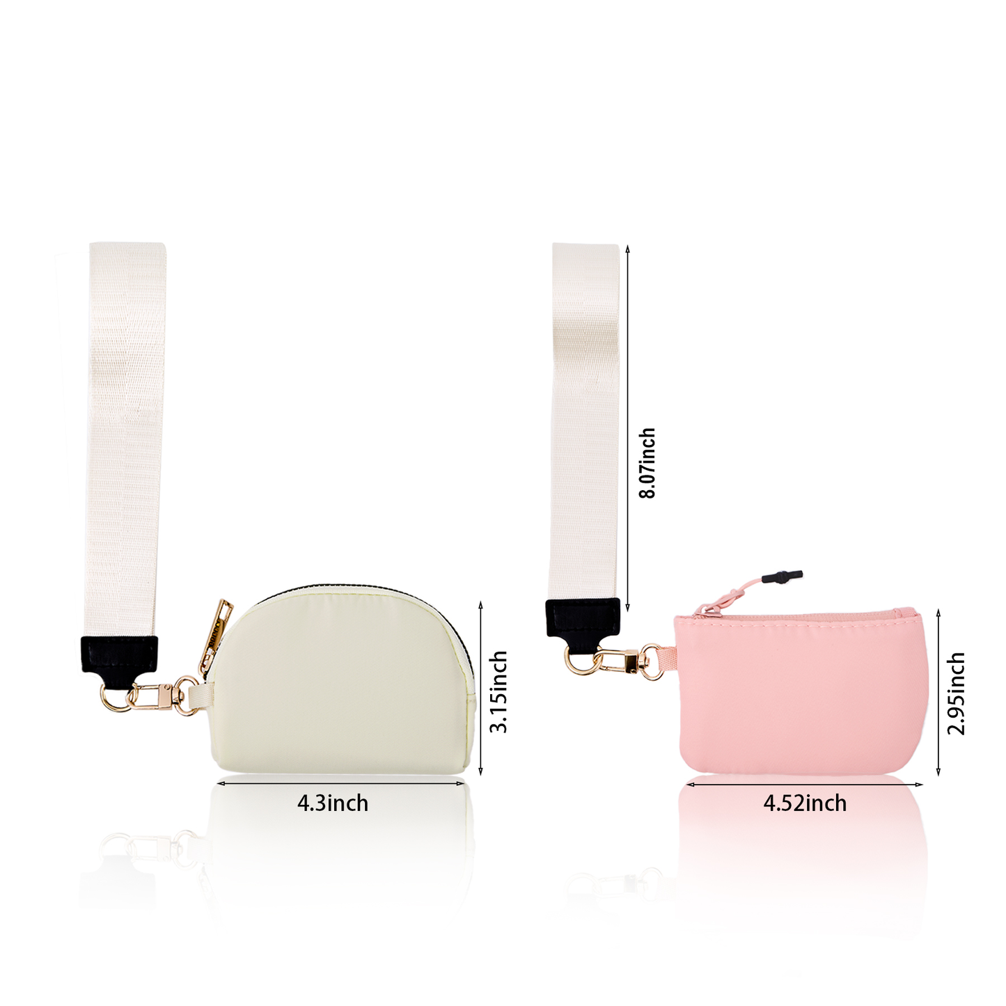 Dual Pouch Wristlet Keychain Lanyard