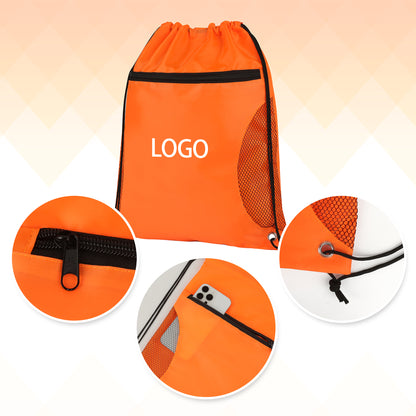 Drawstring Sports Bag With Mesh Pockets