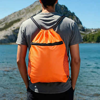 Drawstring Sports Bag With Mesh Pockets