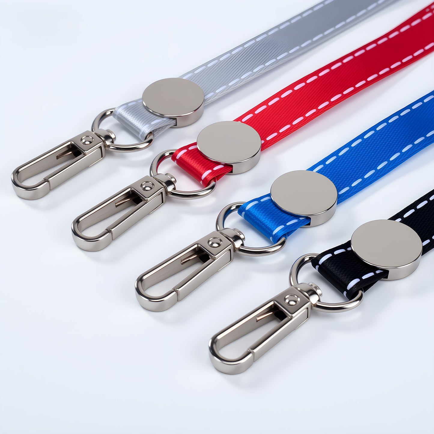 Lanyard PU Leather Card Holder With Zippered Pocket