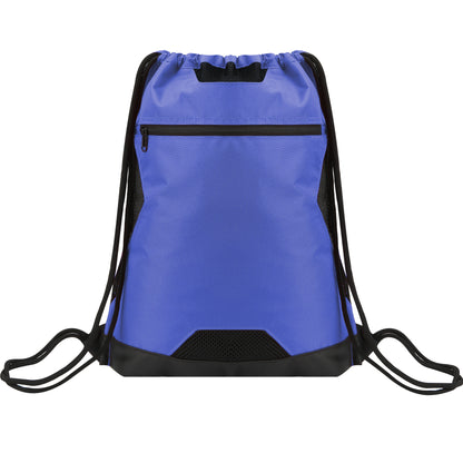 Unisex Drawstring Sport Sack With Zipper Pocket