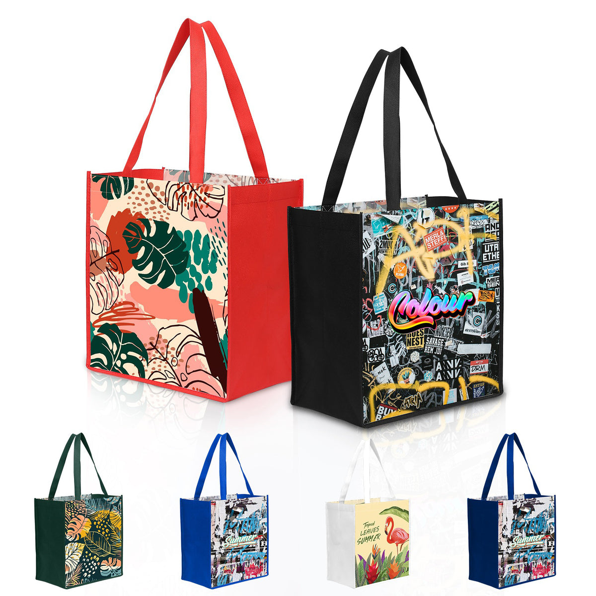 Laminated Non-Woven Tote Bag(12" X 13" X 8")