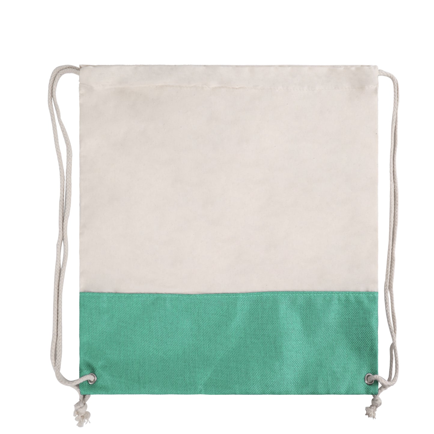 Two-Tone Cotton/ Burlap Drawstring Bag