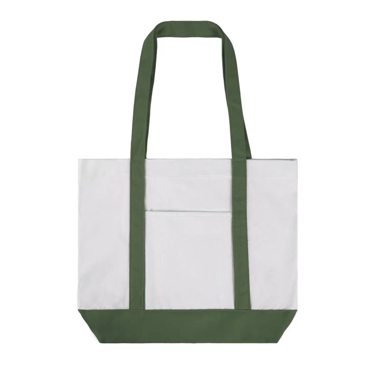 12 Oz Cotton Boat Tote Bag Front Pocket W/ Gusset