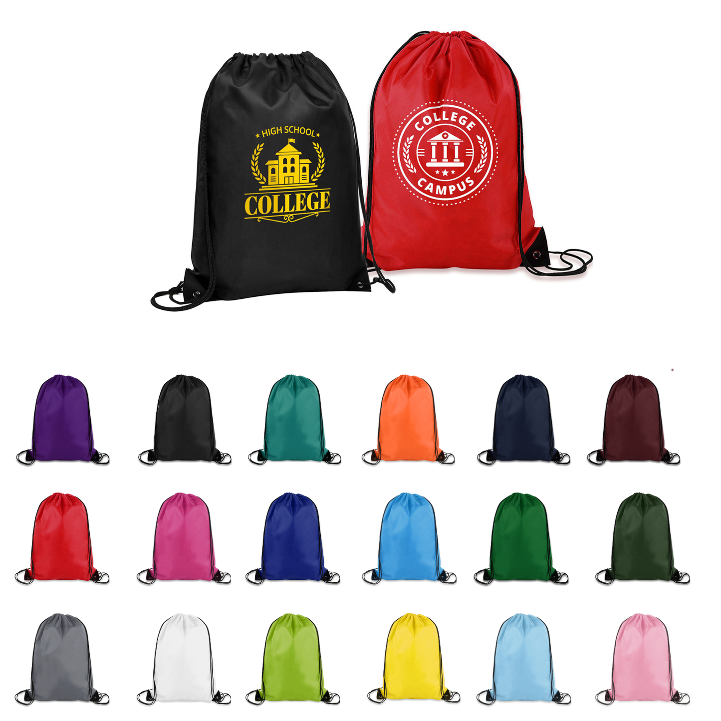 14" X 18" Polyester Drawstring Backpack