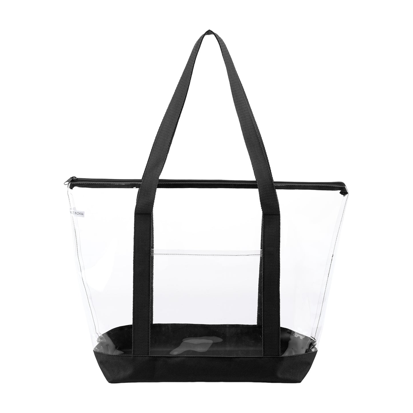 Clear Zippered Tote Bag With Pocket
