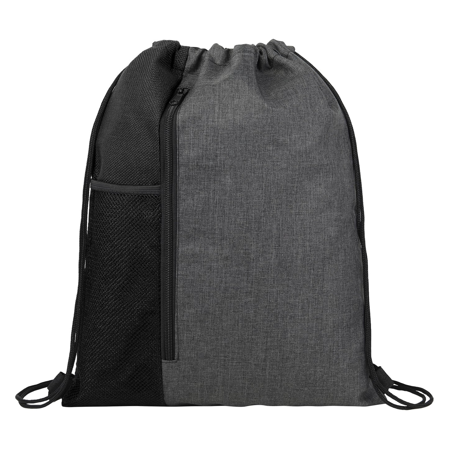 Vertical Drawstring Backpack With Mesh Pocket