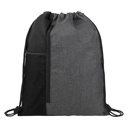 Vertical Drawstring Backpack With Mesh Pocket