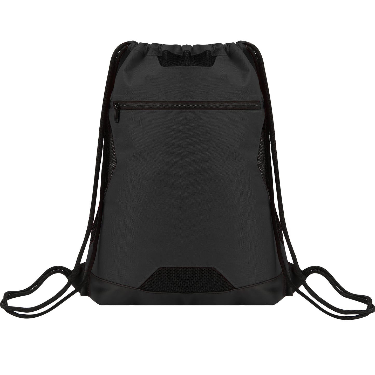 Unisex Drawstring Sport Sack With Zipper Pocket