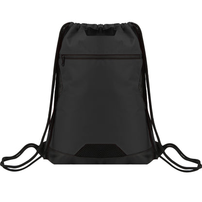 Unisex Drawstring Sport Sack With Zipper Pocket