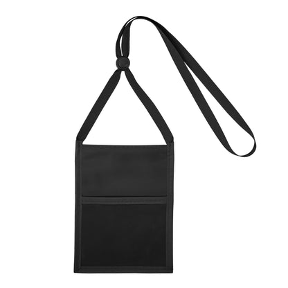 Premium Double Window Pouch Wallet With Lanyard W/Back Zipper And Phone Holder